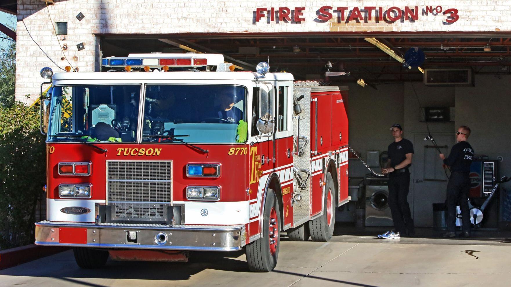 Tucson Fire extinguishes kitchen fire, in the fire station